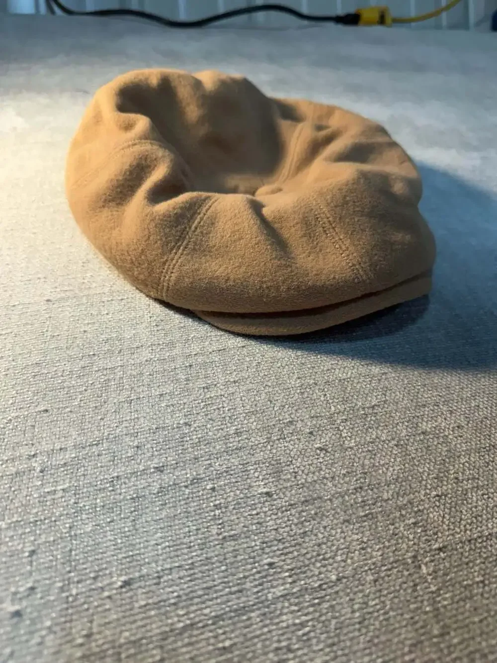 Vintage Union Made Tan Wool 8-Panel Newsboy Cap